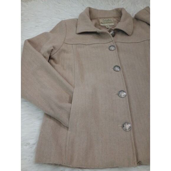Womens Cabela's Blazer/Jacket Coat wool blend Size L  Brown beige - Picture 6 of 16